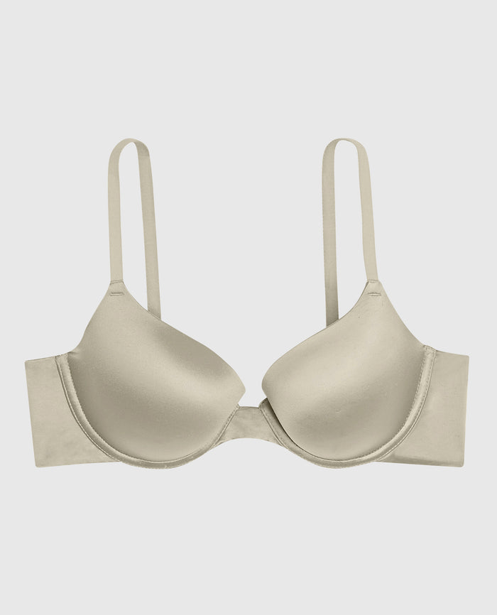 Lightly Lined Demi Bra in Stone Grey