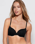 Lightly Lined Demi Bra in Tuxedo Black