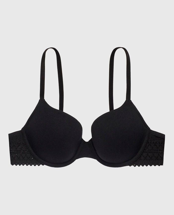 Lightly Lined Demi Bra in Tuxedo Black