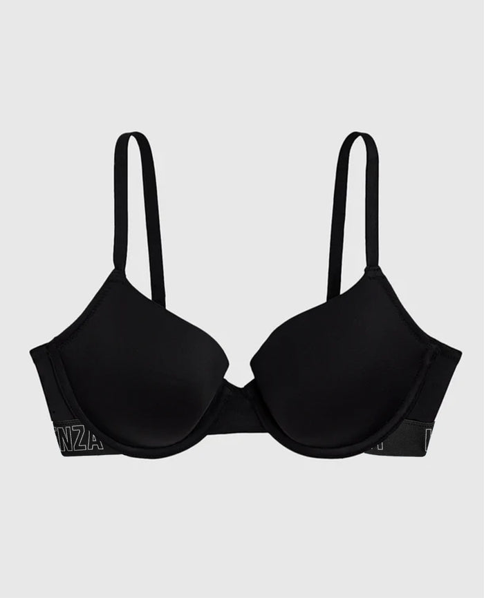 Lightly Lined Demi Bra in Tuxedo Black