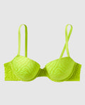 Lightly Lined Demi Bra With Allover Mesh in Limelight
