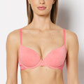 Lightly Lined Demi Bra With Art Deco Logo in Pink Lemonade Heather
