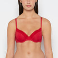 Lightly Lined demi bra with cozy in Crimson
