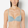 Lightly Lined Demi Bra with Logo Band in Lead