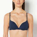 Lightly Lined Demi Bra with Logo Band in Navy Blazer