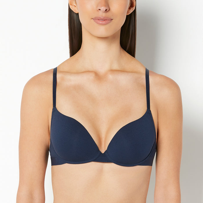 Lightly Lined Demi Bra with Logo Band in Navy Blazer