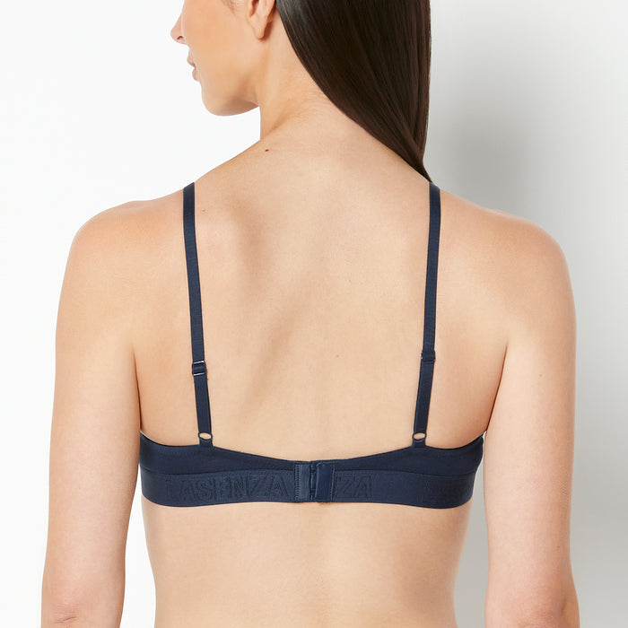 Lightly Lined Demi Bra with Logo Band in Navy Blazer