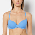 Lightly Lined Demi Cotton bra in Azure Blue