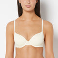 Lightly Lined Demi Cotton bra in Lemon Icing