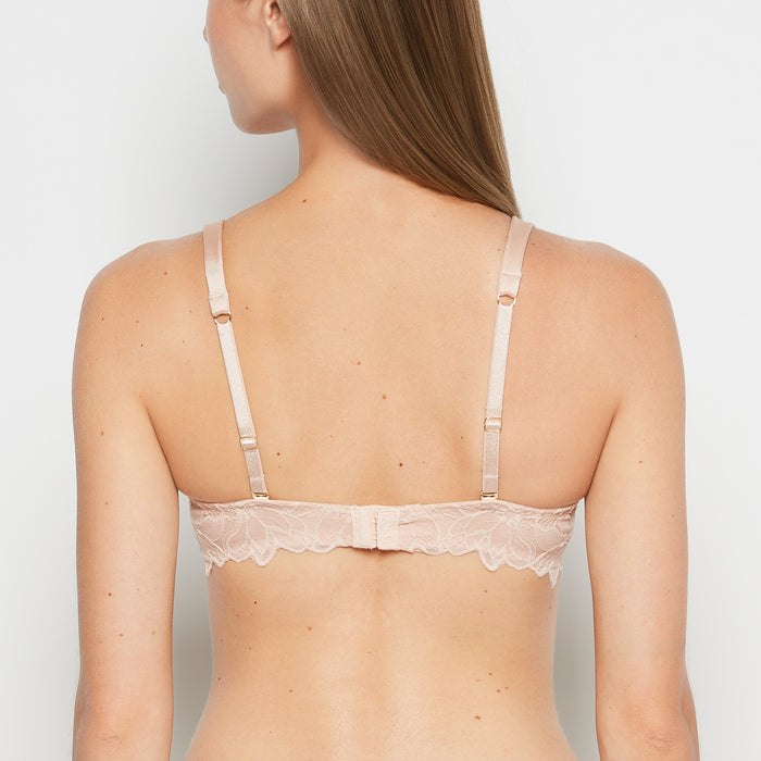 Lightly lined Full Coverage All Over Reverie Lace Bra in Cameo Rose