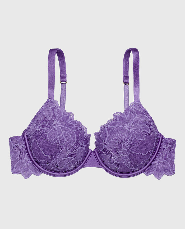 Lightly lined Full Coverage All Over Reverie Lace Bra in Purple Opulence