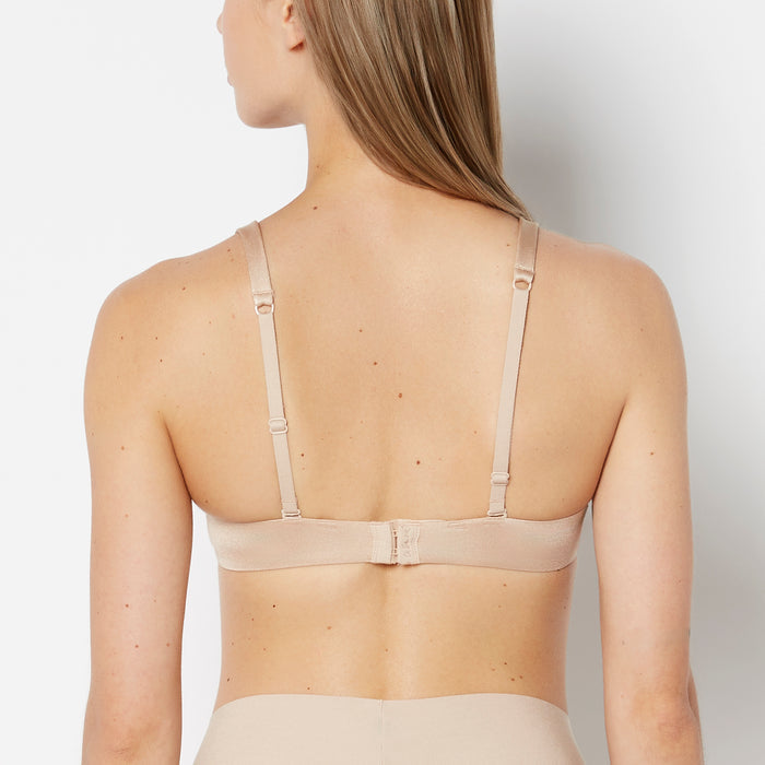 Lightly Lined Full Coverage Bra in Beige