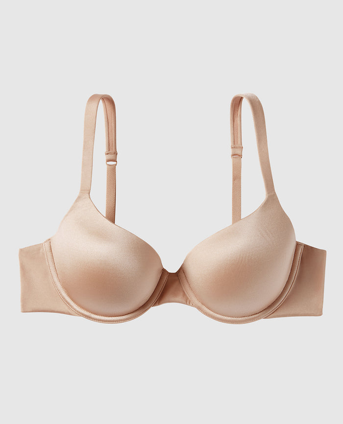 Lightly Lined Full Coverage Bra in Beige
