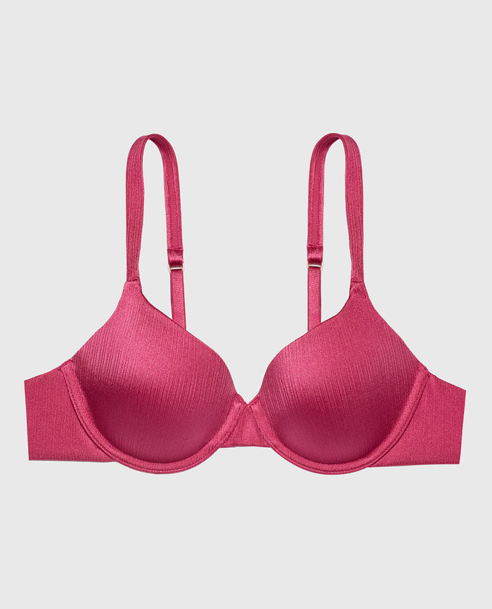 Lightly Lined Full Coverage Bra in Electric Rouge