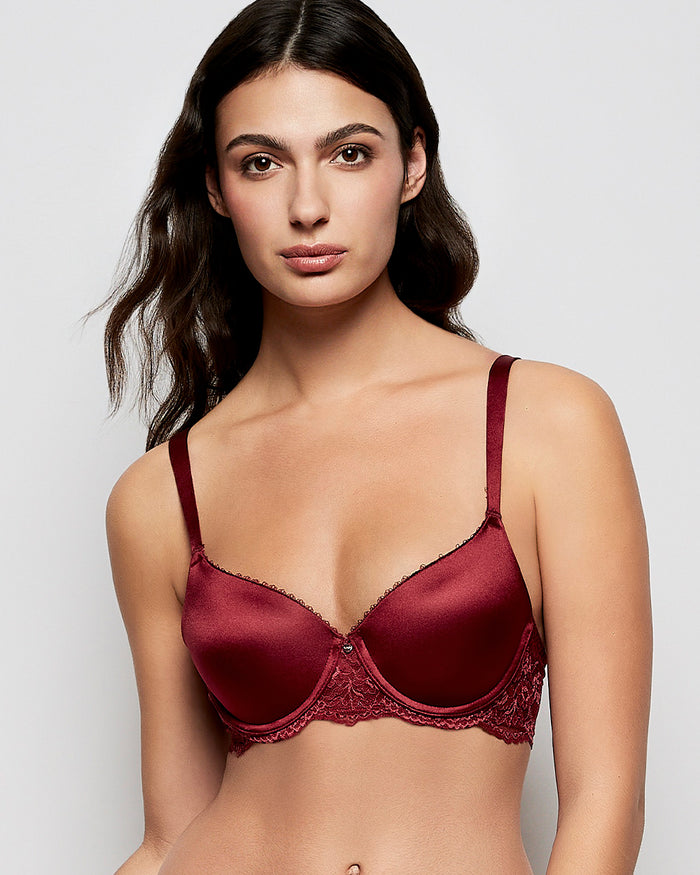 Lightly Lined Full Coverage Bra in Opulent Red