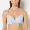 Lightly Lined Full Coverage Bra with Afterglow Lace in Skyway