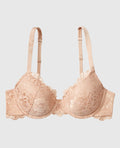 Lightly Lined Full Coverage Bra with Lace Overlay