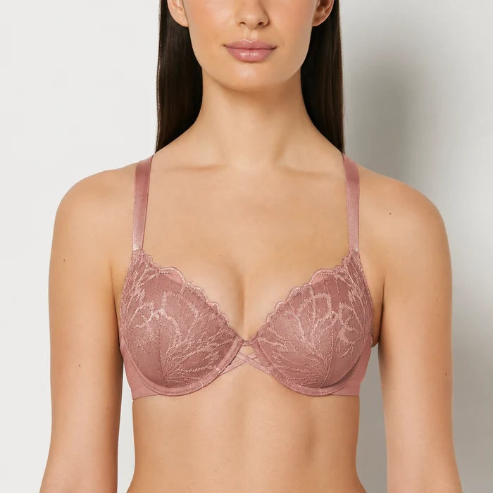 Lightly Lined Full Coverage Bra with Lush Lace in Deer