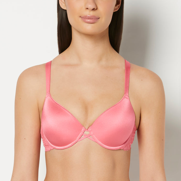 Lightly Lined Full Coverage Bra with Lush Lace Wing in Lemonade Pink
