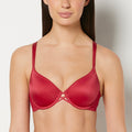 Lightly Lined Full Coverage Bra with Lush Lace Wing in Passion Red