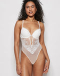 Lightly Lined Lace Bodysuit in Ivory
