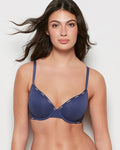 Lightly Lined Logo Demi Bra in Dusk Blue