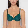 Lightly Lined Mesh Perfect Coverage Bra in Emerald Green
