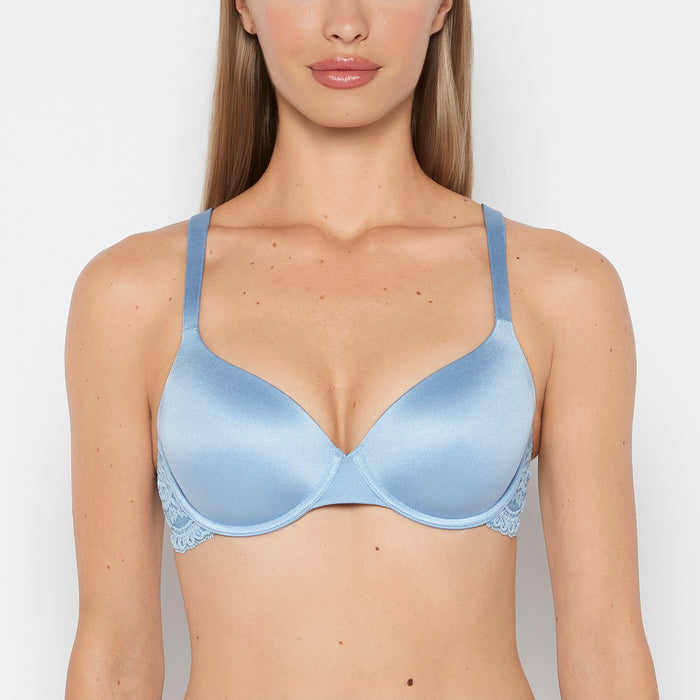 Lightly Lined Micro Cup Bra With Lace Wing in Glacier Lake