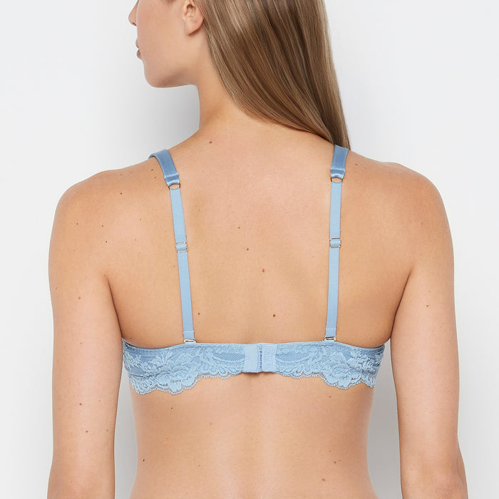 Lightly Lined Micro Cup Bra With Lace Wing in Glacier Lake