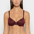 Lightly Lined Micro Cup Reverie Bra with Lace Wing in Russian Ruby
