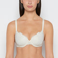 Lightly Lined Perfect Coverage Bra With Mesh Wing in Egret