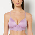 Lightly Lined Wireless Bra with Charmed Lace Wing in Regal Orchid