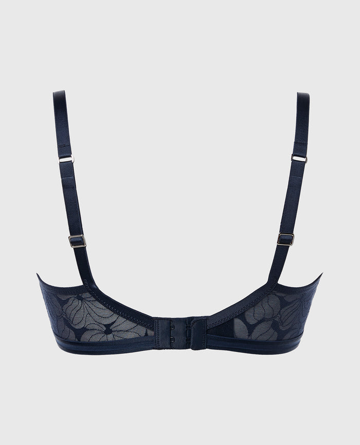 Lined Triangle Bralette in Navy