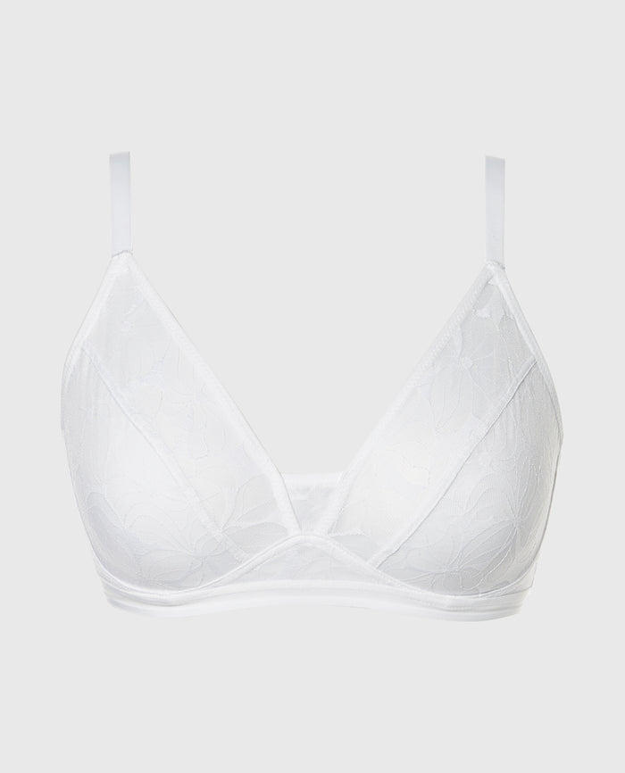 Lined Triangle Bralette in Powdered Sugar