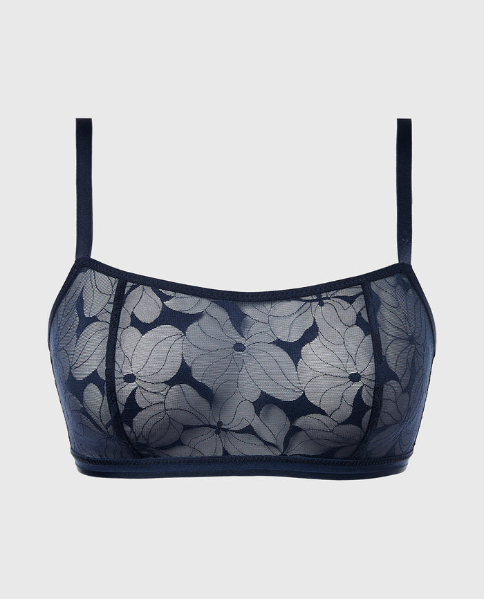 Lined Wireless Bralette in Navy