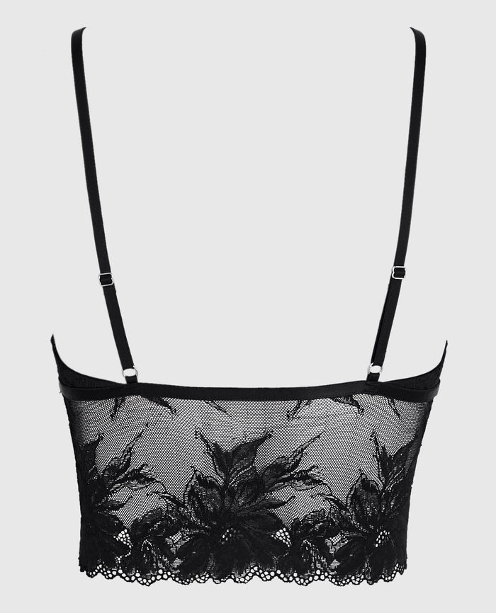 Long Line Bralette in Black