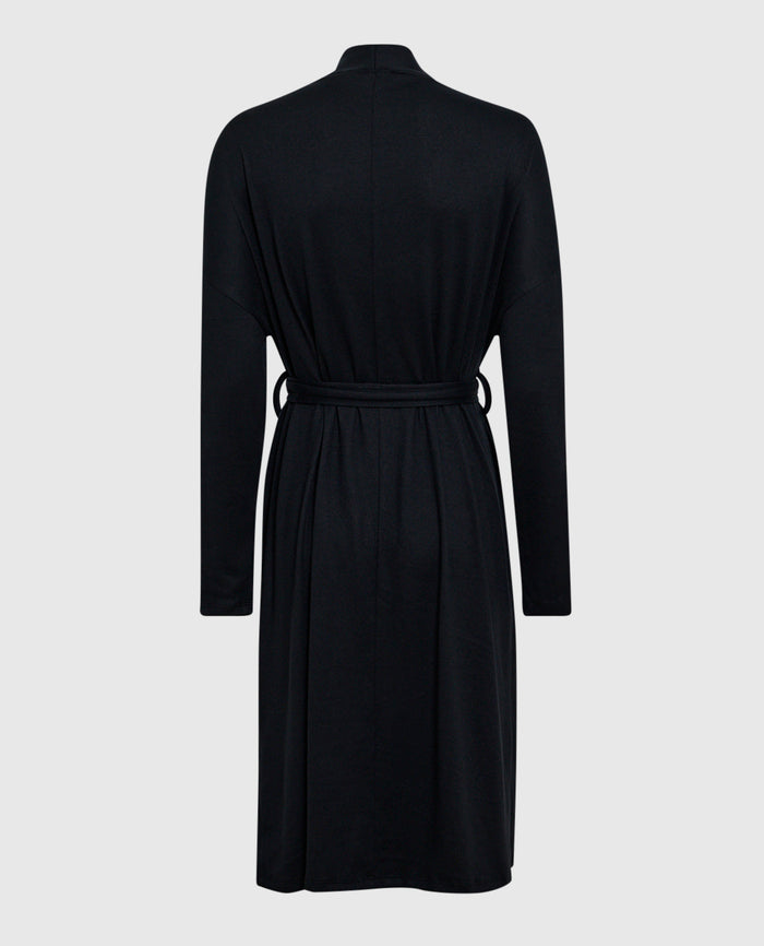 Long Sleeve Jersey Robe in Smoulder Black