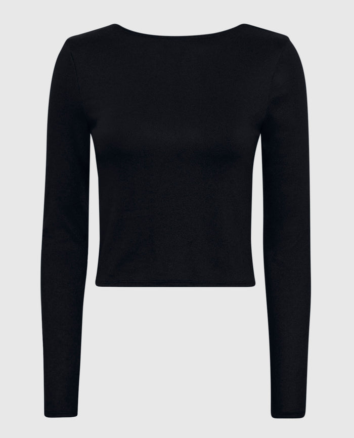 Long Sleeve Pajama Top in Smoulder Black