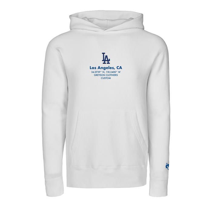 Arctic Cotton LA Dodgers Soft Goods Hoodie - Front View with LA Logo Graphic | Greyson Clothiers