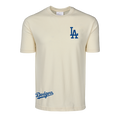 Bone LA Dodgers Soft Goods Heavyweight Cotton Tee - Front View, LA Logo & Dodgers Script | Greyson Clothiers