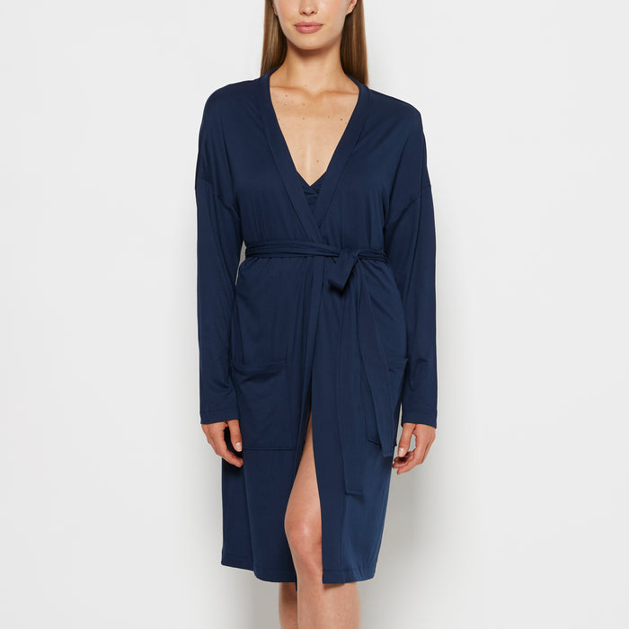 Lounge Robe in Dark Navy