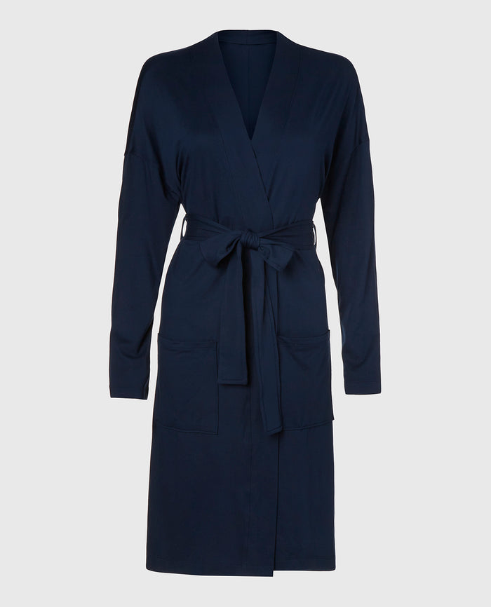 Lounge Robe in Dark Navy