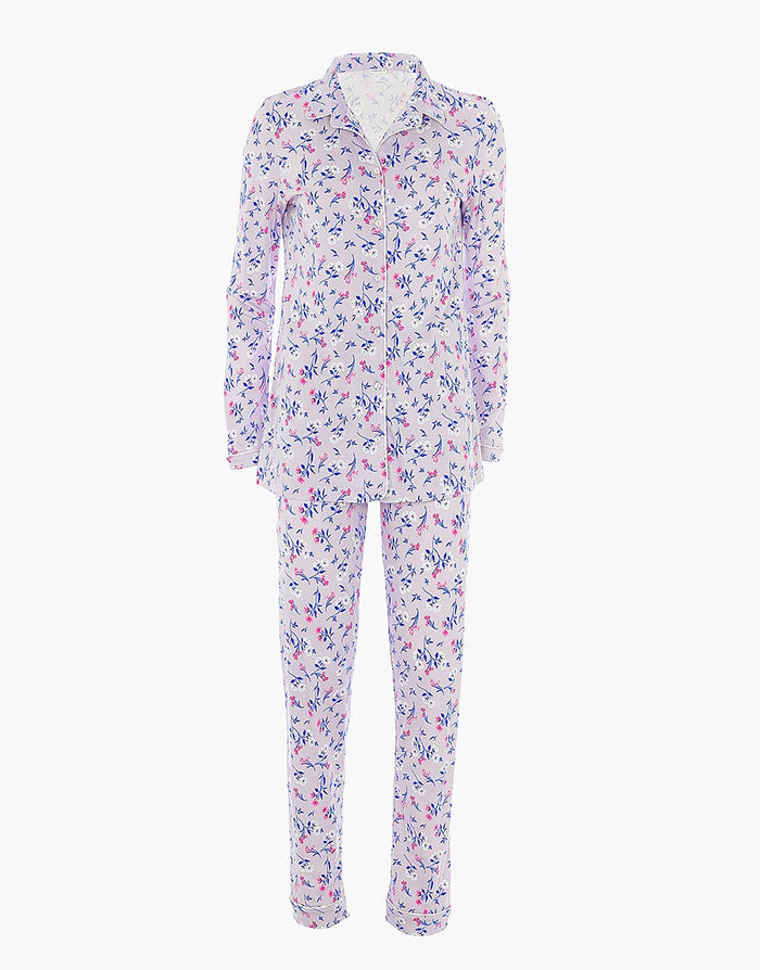 Lovable PJ Set with Floral Set with Piping