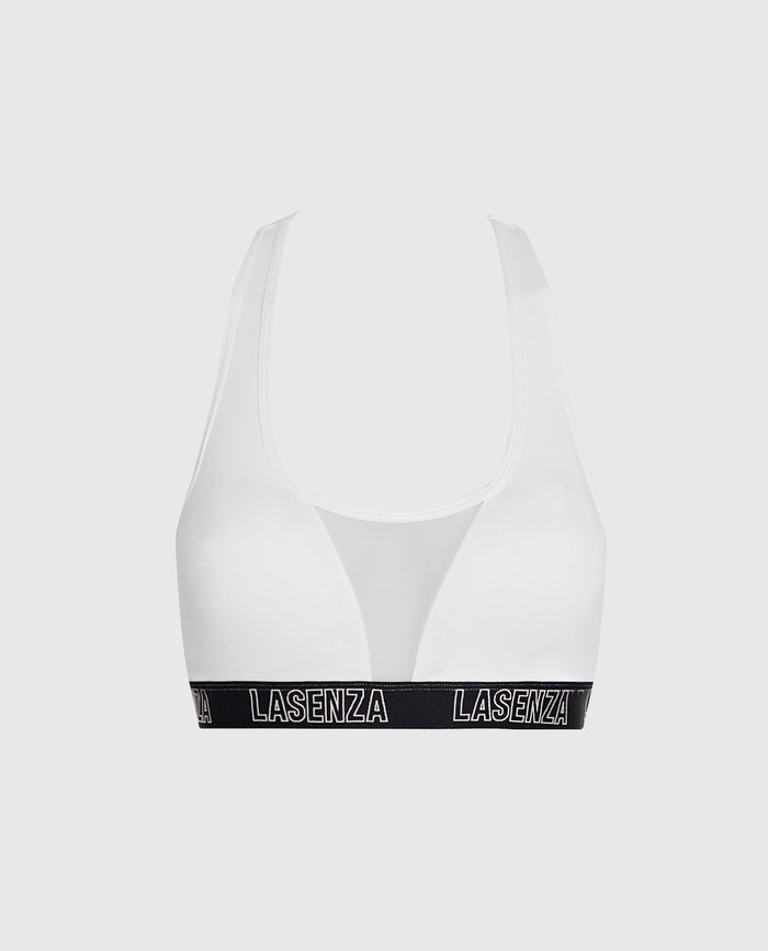Low Impact Logo Sports Bra in Ivory