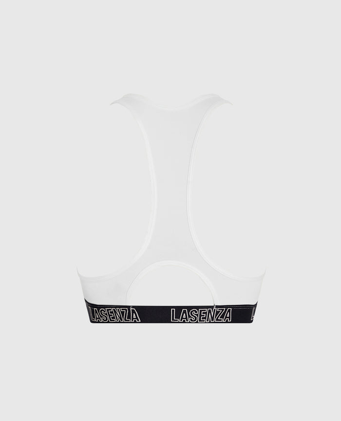 Low Impact Logo Sports Bra in Ivory