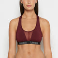 Low Impact Sports Bra with Logo in Russian Ruby
