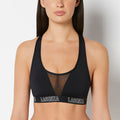 Low Impact  Sports Bra with Logo in Tuxedo Black