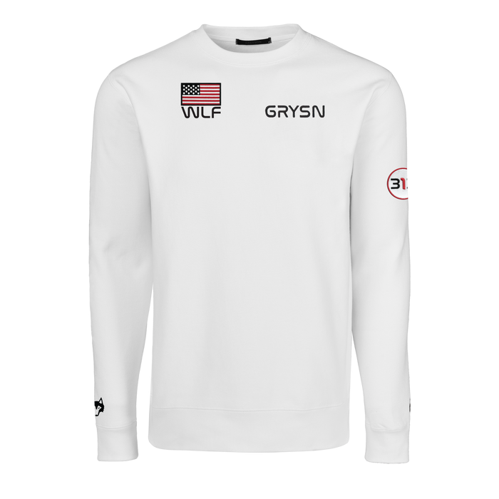 Arctic Cotton LST Flight Crewneck Sweatshirt - Front View, WLF Flag Embroidery | Greyson Clothiers