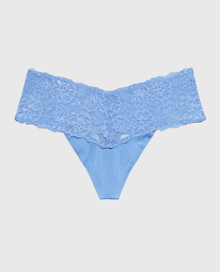 Magnificent Lace Thong Panty in Azure Blue