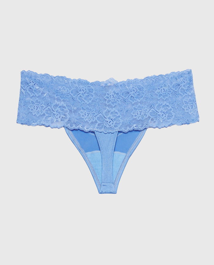 Magnificent Lace Thong Panty in Azure Blue